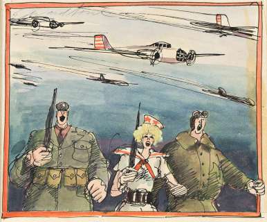 EDWARD SOREL (1929-) "America and Ed Sorel salute you." | Swann Galleries