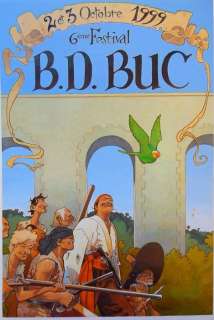 Rossi, Christian - Originele illustratie voor stripaffiche -  6ème Festival B.D. Buc - (1999) | Catawiki