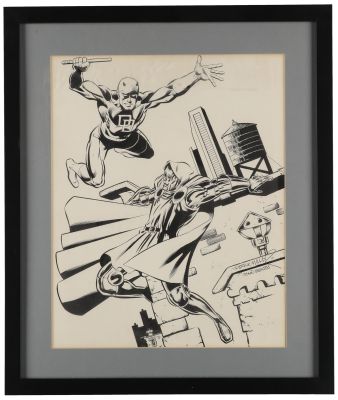 Frank Miller, John Beatty - Daredevil, Dr. Doom Original Comic Art - Framed 23 x 19 | Goldin