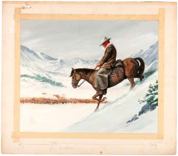 "REAL FRONTIER" MAGAZINE COVER ORIGINAL ART BY JOHN DUILLO. | Hake’s