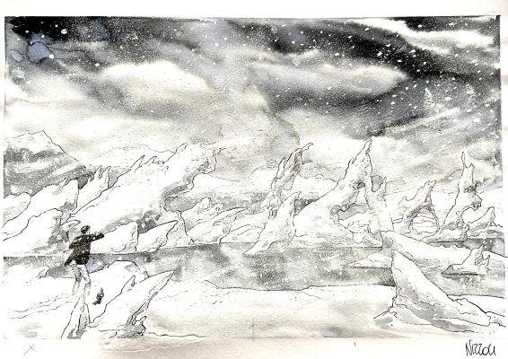 Marco Nizzoli | Original illustration for Dylan Dog. Cm. 42x29,5. Signed. Mint. Code 2110. | Segni e Disegni