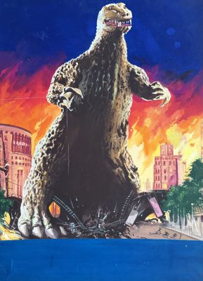 Lot 36 - Enzo Nistri – Godzilla First Italian Release Movie Poster Original Art, 1957 | Oberon Auctions