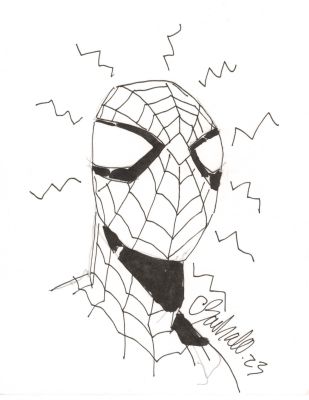 Chris Bachalo | Priced Reduced: Chris Bachalo - Spider-Man Bust Sketch 7 X 10 | ComicArtFans Classifieds