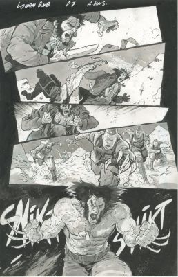Alex Lins | Logan Black White And Blood Wolverine Snikt! | ComicArtFans Classifieds