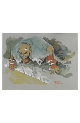 Tyler Crook | Etrigan the Demon - Toned Paper Original Art Sketch | Tyler Crook