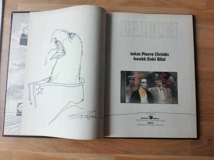 Bilal - Opdrachttekening in ’De Jacht’ + ’Images pour un film’ + Bioscoopaffiche - Cartonné - EO - (1983/1985) | Catawiki