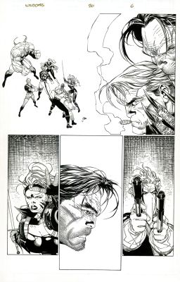 Travis Charest, Troy Hubbs | Travis Charest - Wild Cats 20 Original Art! Great Page with Nearly the Full Team! | ComicArtFans Classifieds