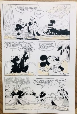 Giovann Battista Carpi | Giovan Battista Carpi - Mickey Mouse - L’incantesimo Di Fonte Argento - 1958 - P30 | ComicArtFans Classifieds