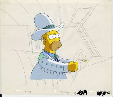 20th Century Fox Television - Original Production Cel + Original Background Drawing - The Simpsons - (1995) | Catawiki