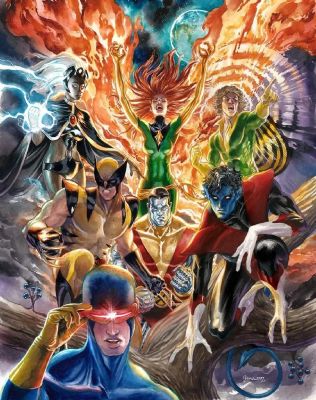 Daniel Govar | Daniel Govar: All-New All-Different X-Men Oversized Painting (Cyclops, Phoenix, Wolverine, Storm, Nightcrawler, Colossus, Banshee) | ComicArtFans Classifieds