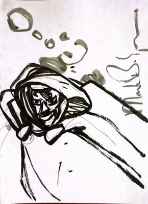 Mark Badger | Mark Badger - Dr Doom Illustration 11"X8" | ComicArtFans Classifieds