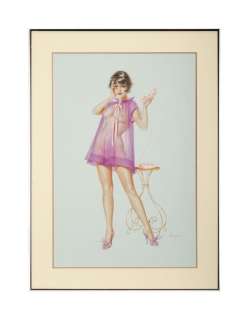 Playboy | Alberto Vargas Pinup Watercolor Drawing | Julien’s