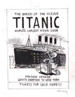 Donald Duck - Titanic Vintage Poster - Original Drawing - Tony Fernandez | Catawiki