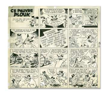 Rob-Vel - Plouk. Encre de Chine pour la planche 23 de l‘histoire Ce pauvre
