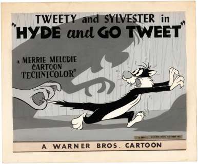 TWEETY & SYLVESTER "HYDE AND GO TWEET" CARTOON LOBBY CARD ORIGINAL ART. | Hake’s
