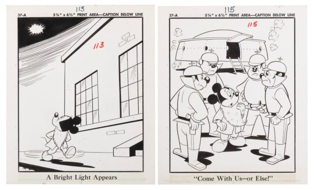 Lot 1269 - A Pair of 1968 Mickey Mouse Big Little Book Original Drawings. | Van Eaton Galleries