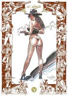 Thierry Girod - Dessin original sur une sériegraphie (67/80) - Le grand duel - La femme aux talons aiguilles - Page volante - (2015) | Catawiki