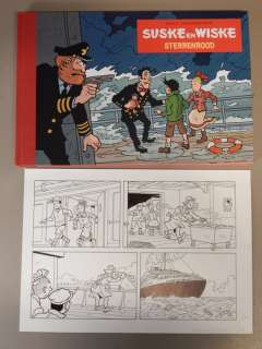 Suske en Wiske Sterrenrood  -  Originele halve pagina (stroken 43 t/m 44 - p.11 B) met luxe oblong - hc - EO - (2014/2018) | Catawiki