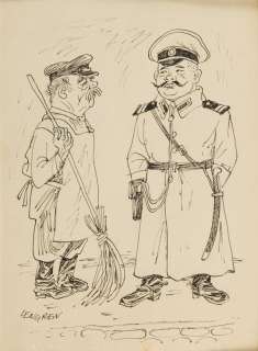 Zbigniew Lengren (1919 - 2003) | Zbigniew Lengren | Kapral i zamiatacz, ilustracja satyryczna | Desa Unicum