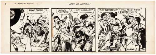 "STRAIGHT ARROW" 1951 DAILY STRIP ORIGINAL ART BY JOE CERTA AND JOHN BELFI.