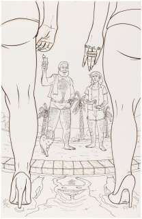 THE LIFE AFTER #8 COMIC COVER ORIGINAL ART BY GABO.