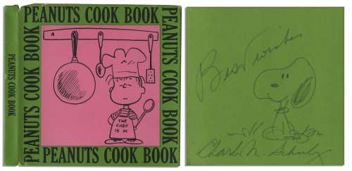 Schulz Hand-Drawn Snoopy Sketch Within The ’’Peanuts Cook Book’’ | Nate Sanders