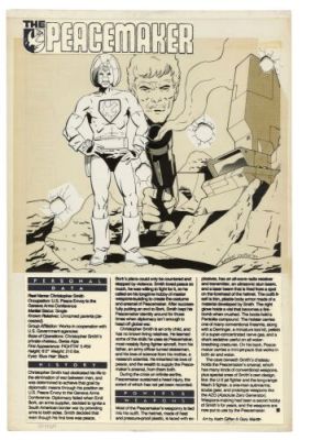 Lot 629 : Hand-Drawn Keith Giffen and Gary Martin Who’s Who: The Definitive Directory of the DC Universe No. 17 P. 27 Splash / DC COMICS | Propstore