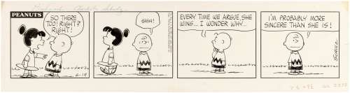 PEANUTS 1964 DAILY STRIP ORIGINAL ART BY CHARLES SCHULZ. | Hake’s