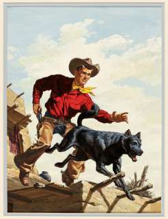 FOUR COLOR #637 COMIC BOOK COVER ORIGINAL ART BY BILL BURNETT (MAX BRAND’S SILVERTIP AND THE FIGHTING FOUR). | Hake’s