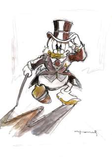 Uncle Scrooge inspired by Carl Barks - Original Preparatory Sketch - Tony Fernandez - Art original | Catawiki