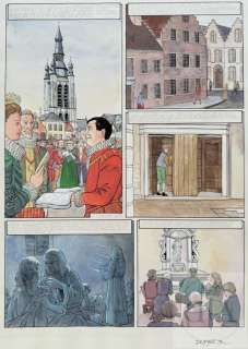 Dupre/l’histoire de Courtrai. Planche originale n°28… | Dagoty