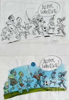 Severin/Dessin original "Au but les filles!" realise pour… | Dagoty