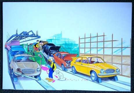 Disneyland Magazine - Grande Illustration originale - Ã  l’encre de chine et Ã  la gouach - Pluto, Duchesse, Gyro Gearloose - (1972) | Catawiki