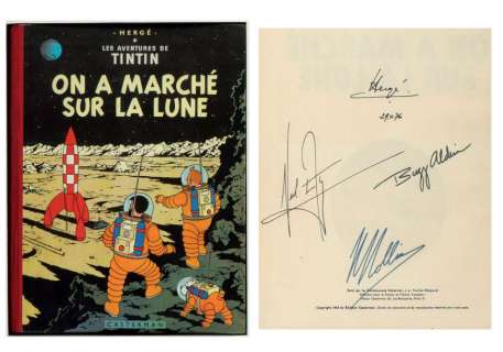 Hergé | Tintin - on a marché sur la Lune Album dont on a proprement extrait | Millon