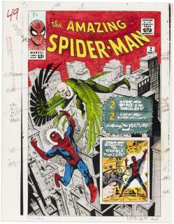 AMAZING SPIDER-MAN #2 COVER AND PAGES COLOR GUIDES FOR MARVEL MASTERWORKS (ANDY YANCHUS COLORIST). | Hake’s