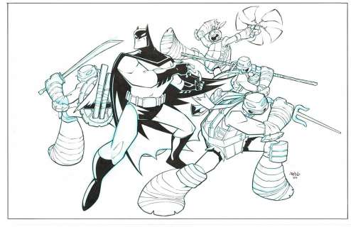 Jon Sommariva - ORIGINAL ART - Batman TMNT Adventures 6 Cover
