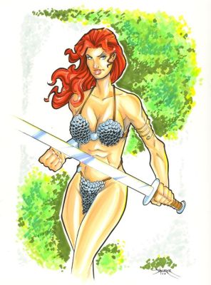Brian Shearer - Sexy Red Sonja Color Commission - 2008 Signed