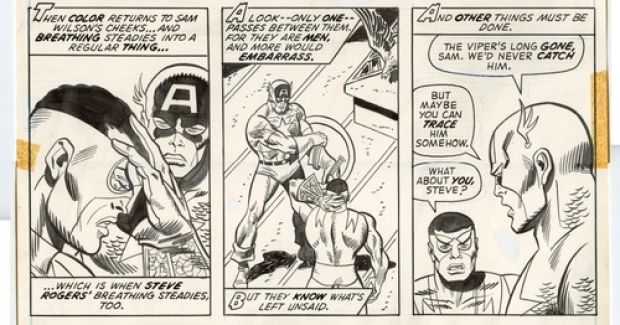 CAPTAIN AMERICA #158! Original 1972 Comic Art! Sal Buscema! Falcon! Signed!