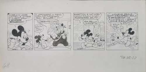 Tavola originale Romano Scarpa – Topolino n.1782 “Topolino e l’enigma di Brigaboom” pag.48