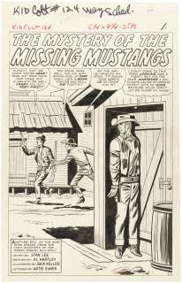 KID COLT OUTLAW #124 COMPLETE 17 PAGE COVER STORY ORIGINAL ART BY JACK KELLER.