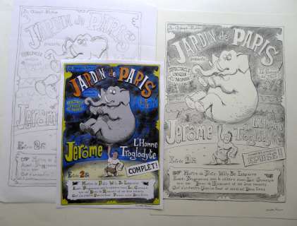 Cromheecke, Luc - Originele tekening + originele schets voor affiche - ’Jerom Troglodiet’  (2015) | Catawiki