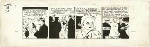 64: Gould Dick Tracy daily 1/19/52 original comic art | Russ Cochran