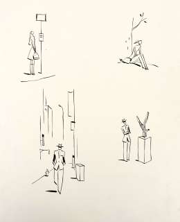 Avril François Illustration... | AVRIL François Illustration comprenant quatre personnages Encre... | Vermot et Associés