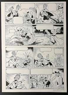  - Paperinik # 17 - Andrea Ferraris - tavola originale firmata "L‘ignobile Dottor Katastrof" - Page volante - (2012) 