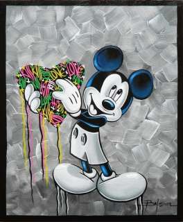 Gabriel Brisan - Mixed Media Art on Canvas - Mickey in love - (2019) | Catawiki