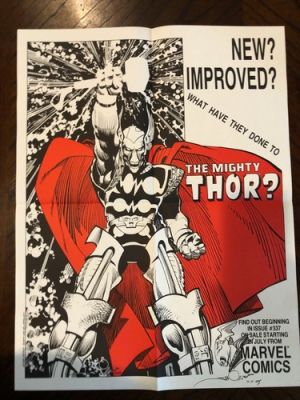 1983 Marvel Thor promo poster w/ original BETA RAY BILL WALTER SIMONSON drawing