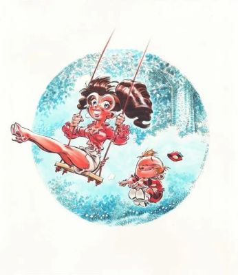 Lot 572 - Dan. Illustration orignale Petit Spirou | BDEnchères