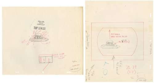 Tintin - 2x Croquis préparatoire film dÂ´animation - Haddock,Tournesol,Dupond(t) - On a marché sur la lune - Page volante - EO - (1960/1962) | Catawiki