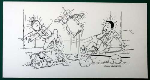 Suske en Wiske - Originele tekening in inkt - De wervelende waterzak | Catawiki