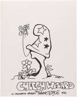 CHEECH WIZARD ORIGINAL ART TRIBUTE SKETCH IN MEMORY OF HIS FATHER VAUGHN BY MARK BODĒ. | Hake’s